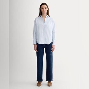 Everlane Way High Button Fly Jean in Vintage Indigo Blue 29